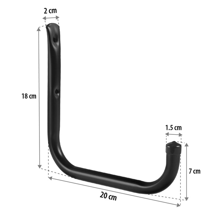 Set of 2 Maclean wall mounts, for tires, wheels, ladder, bicycle, steel, max. load 22kg/handle, MC-487