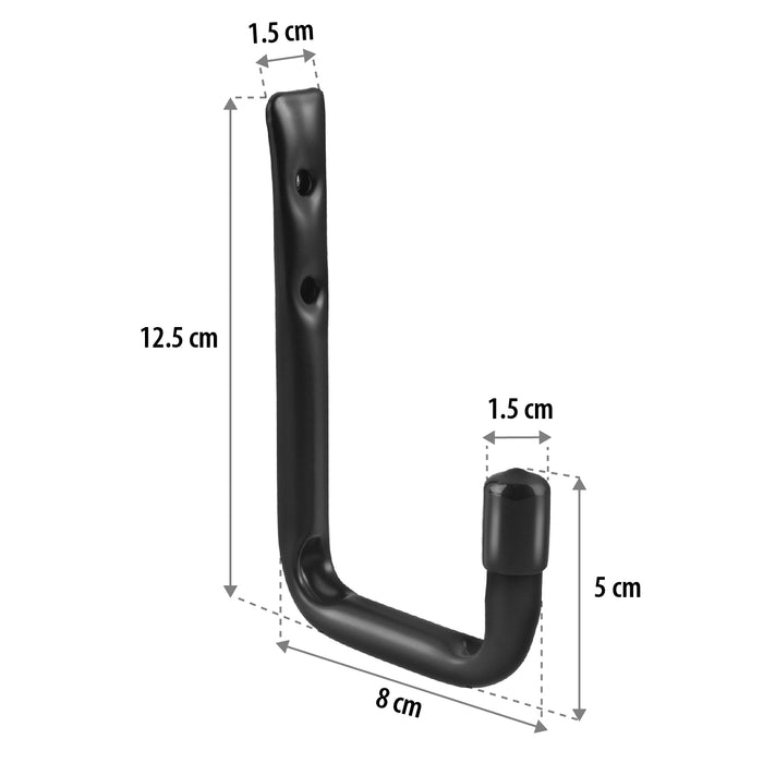 Set of 4 Maclean wall mounts, for tires, wheels, ladder, bicycle, steel, max load 22kg/handle, MC-489