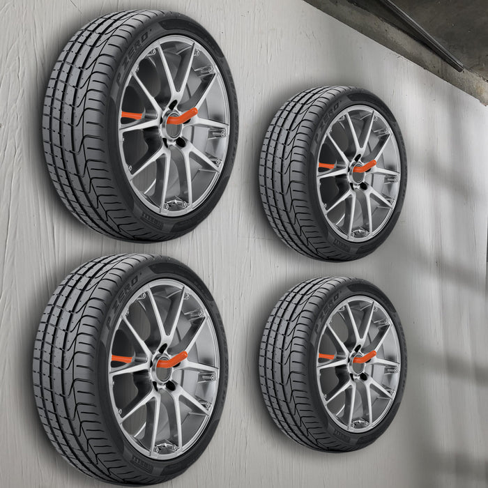Set of 4 Maclean wall mounts, for tires, wheels, ladder, bicycle, steel, max load 60kg/1 mount, MC-437