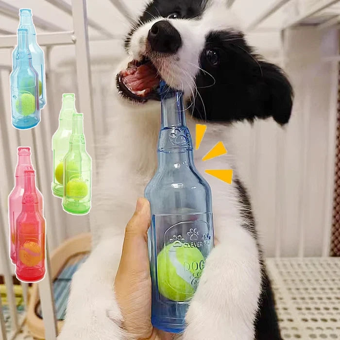 Bottle-shaped dog chew toy