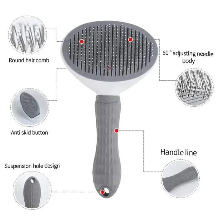 ShedShift™ Self-Cleaning Dog & Cat Grooming Brush – Loose Fur Remover