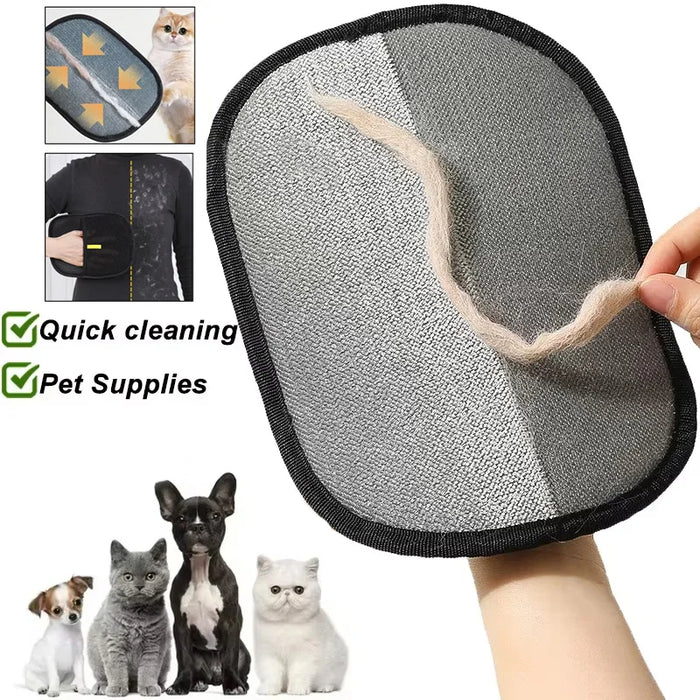 Washable pet hair removal mitt for dog and cat hair