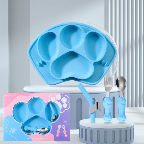 Silicone Baby Toddler Dinner Plates With Fork Spoon.