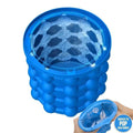 A Person is Squeezing Silicone Ice Cube Maker to Pop Ice Cubes.