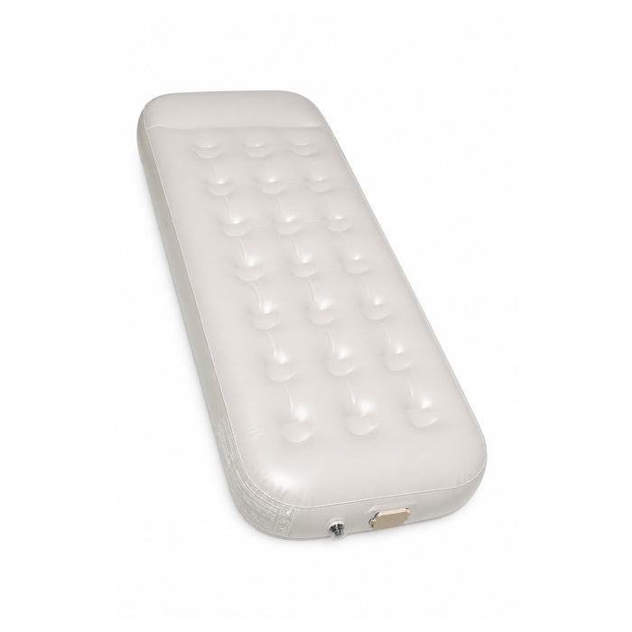 White inflatable mattress on a white background