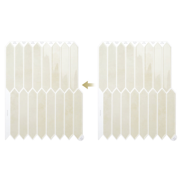 Sandy stone adhesive tiles with an arrow indicating direction on a white background