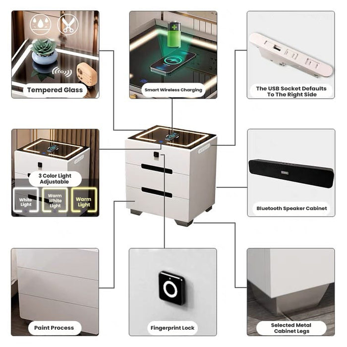Features Of Smart Bedside Table.