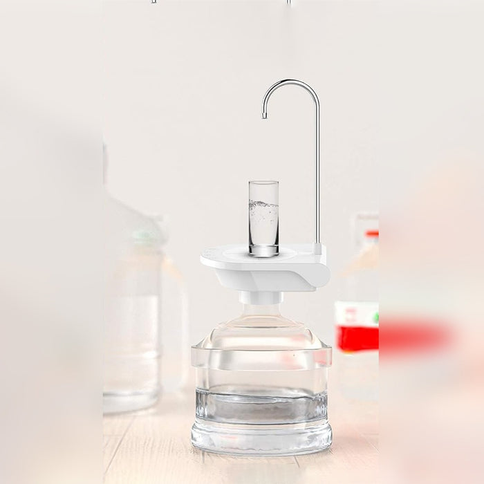 Smart Water Dispenser Pump with a glass of water on a white background