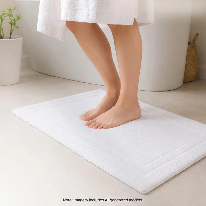 Soft Turkish Organic Cotton Bath Mat - 12 Pieces