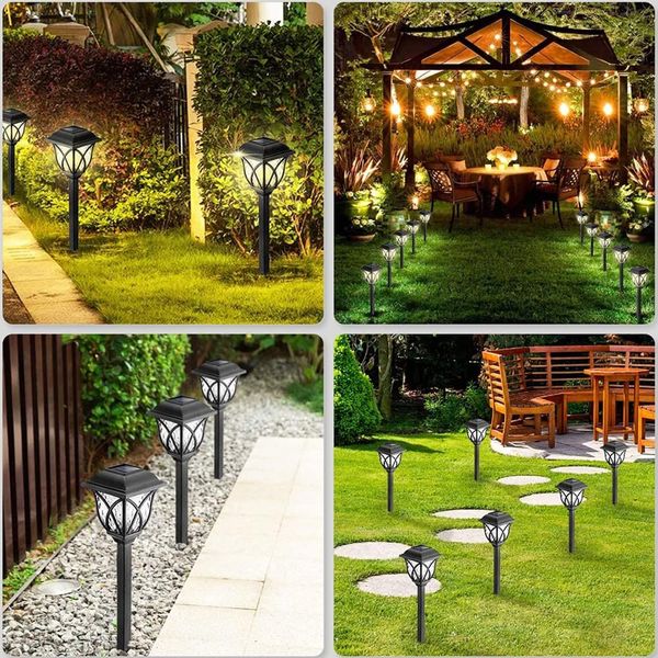 Solar Powered Outdoor Waterproof LED Retro Garden Lawn Light (2 Pcs)