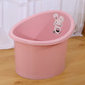 Space Saving Sit and Soak Bucket Baby Bath Tub with Seat in pink color