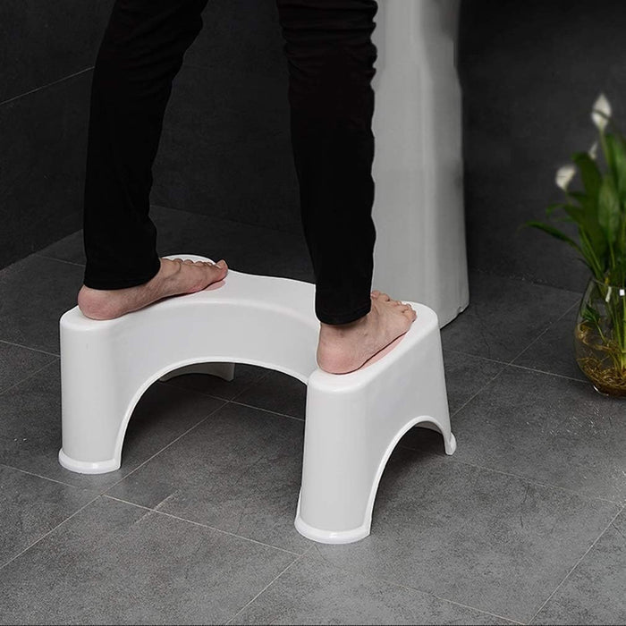 A person standing on step stool