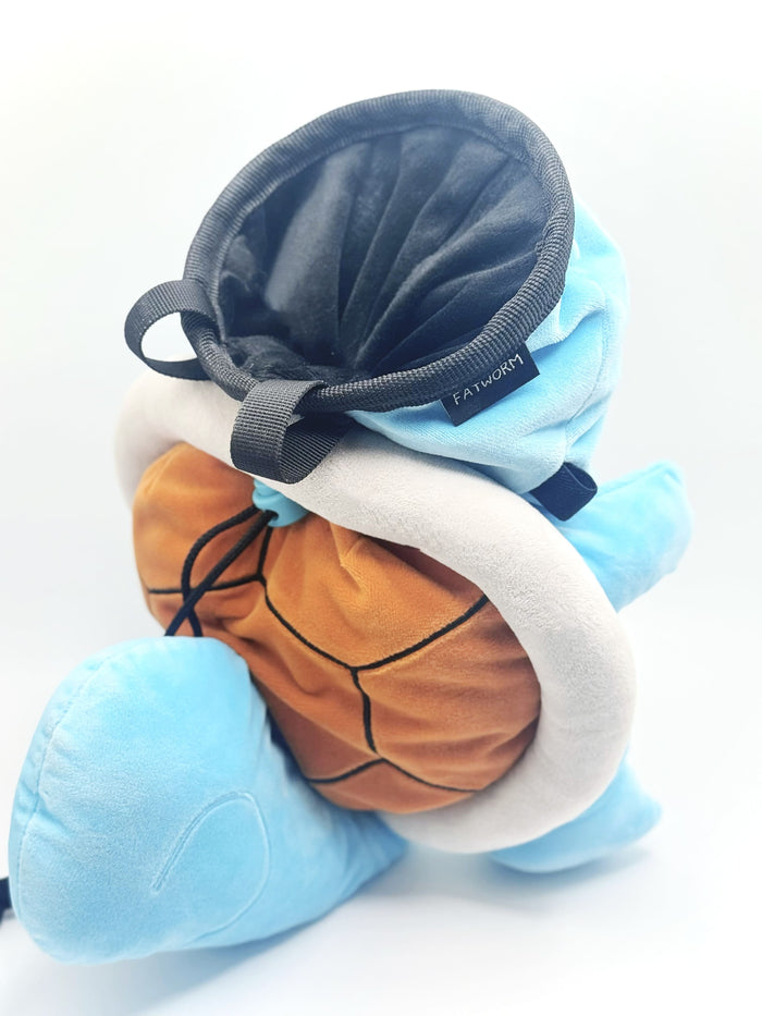 A soft and fluffy Squirtle plush bouldering chalk bag by Fatworm. This cute yet functional climbing gear features a long-durable wide-base design, making it the perfect climbing gift for climbers who love unique, handmade accessories.