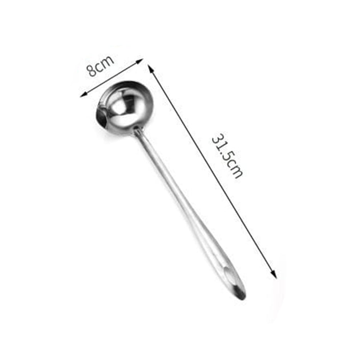 Stainless Steel Oil Separating Skimmer Spoon with its size