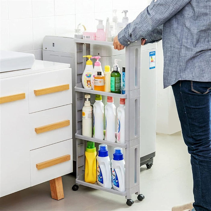 Storage Shelf with Wheel, Space Saving Convenient Home Organizer