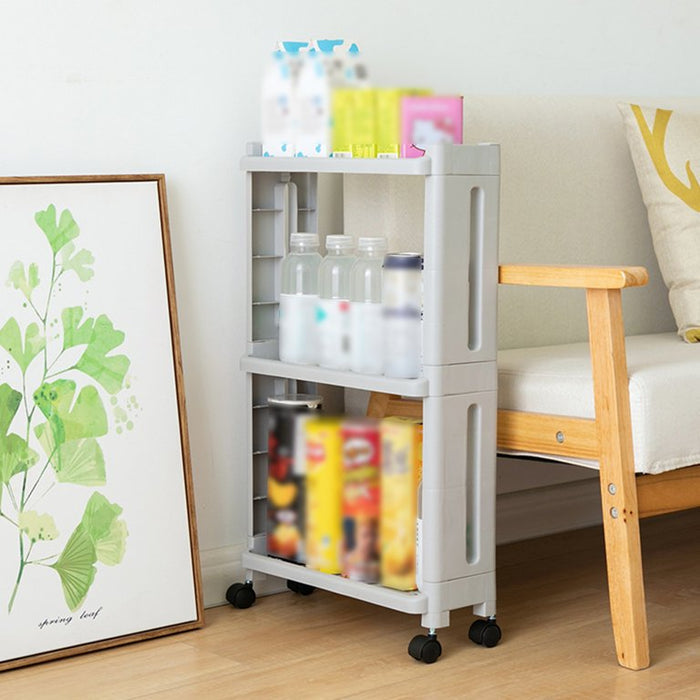 Storage Shelf with Wheel, Space Saving Convenient Home Organizer