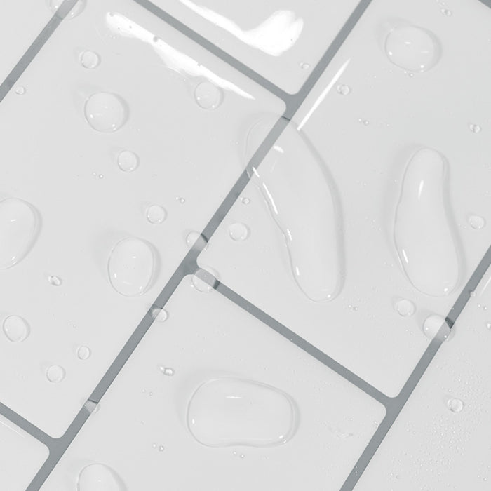 subway classic white tiles with grey grout waterproof
