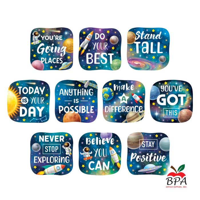 Teacher Created Resources •  Cut outs "Outer Space Crew - Positive Saying Accents"