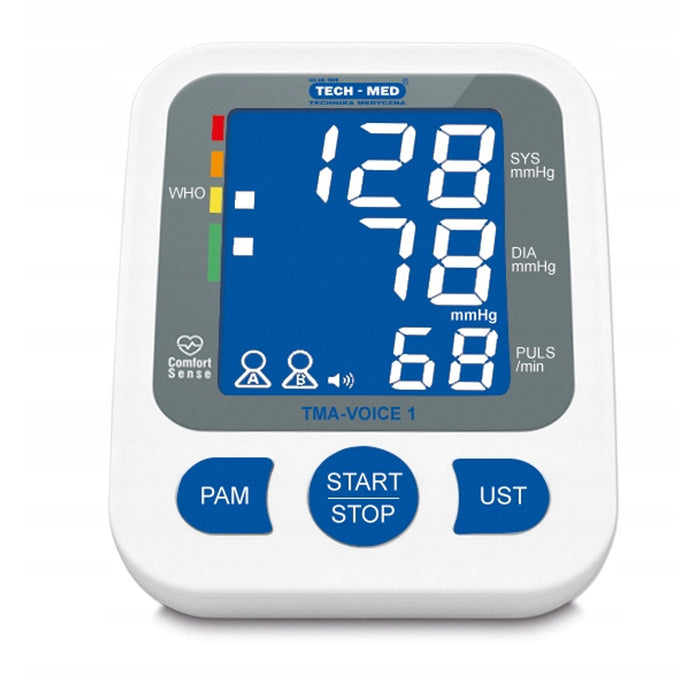 TECH-MED Digital Upper-Arm Blood Pressure Monitor with Voice Function, TMA-VOICE 1
