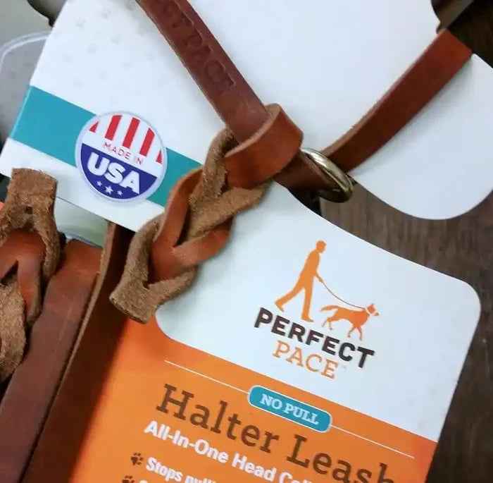 The Leather Perfect Pace™ NO-PULL Head Collar & Halter Leash