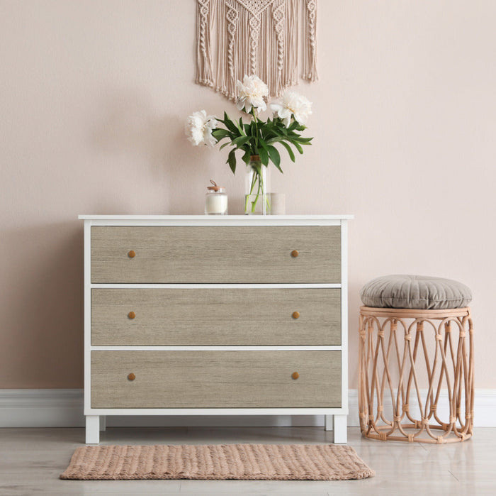 Tira wood greige adhesive vinyl drawer
