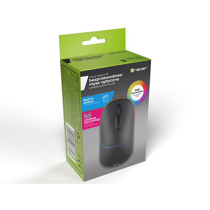Tracer Ratero Wireless Computer Mouse, 650 mAh Battery, RGB Backlight, Rechargeable