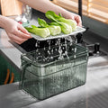 a person washing vegetables over a Fridge Organizer Storage Box
