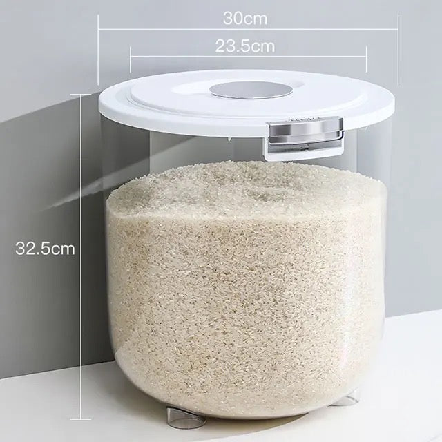 Transparent Moisture-Proof Sealed Tank Storage Bucket for Rice with its size