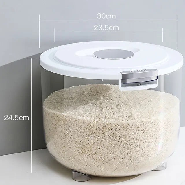 Transparent Moisture-Proof Sealed Tank Storage Bucket for Rice with its size
