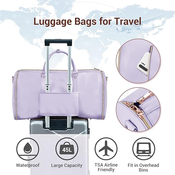 A Travel Duffle Bag is Placed on a Luggage Trolley.