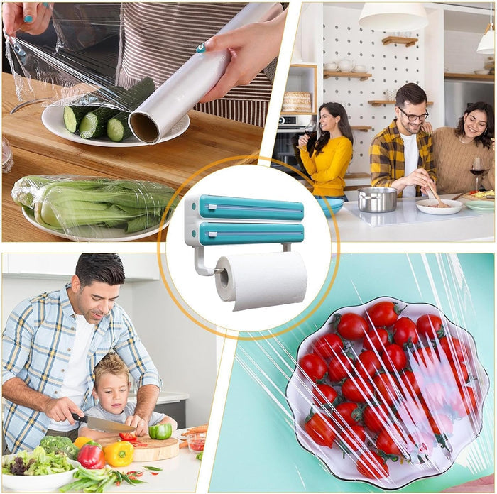 Multi usage of  wall-mounted triple paper dispenser.