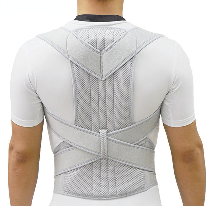 A Person is Wearing Unisex Posture Corrector Belt.