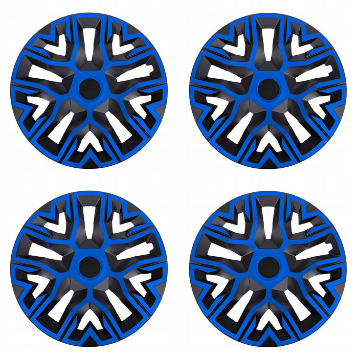 Universal 14" NRM The Best Bicolor blue and black hubcaps, 4 pieces