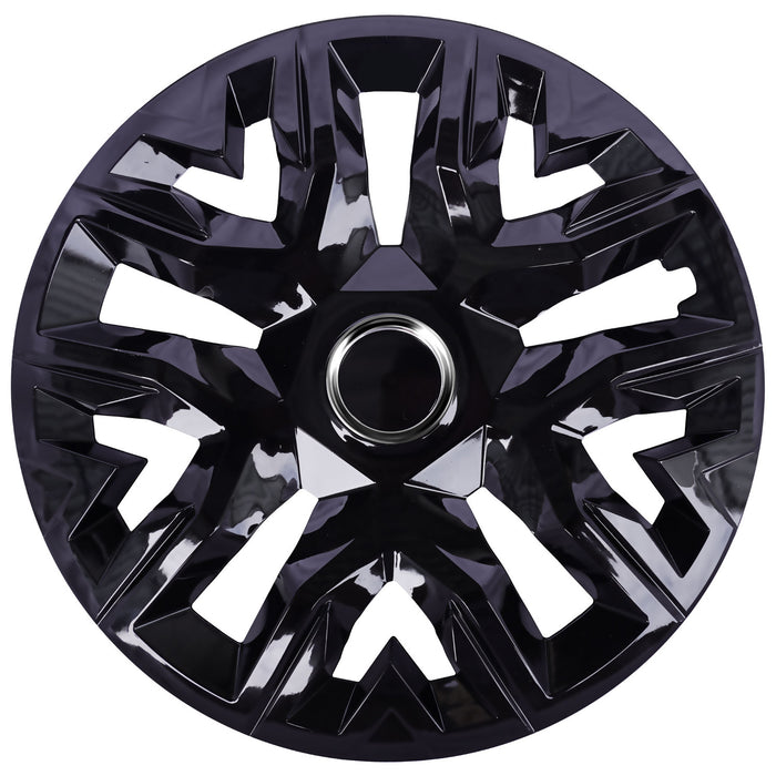 Universal hubcaps 14'' NRM Perfecto black lacquered 4 pieces