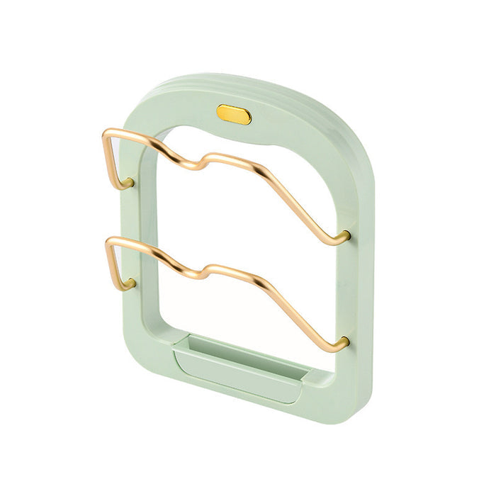 Useful Kitchen 2 Tier Pot Lid Pan Holder Shelf in light  green color