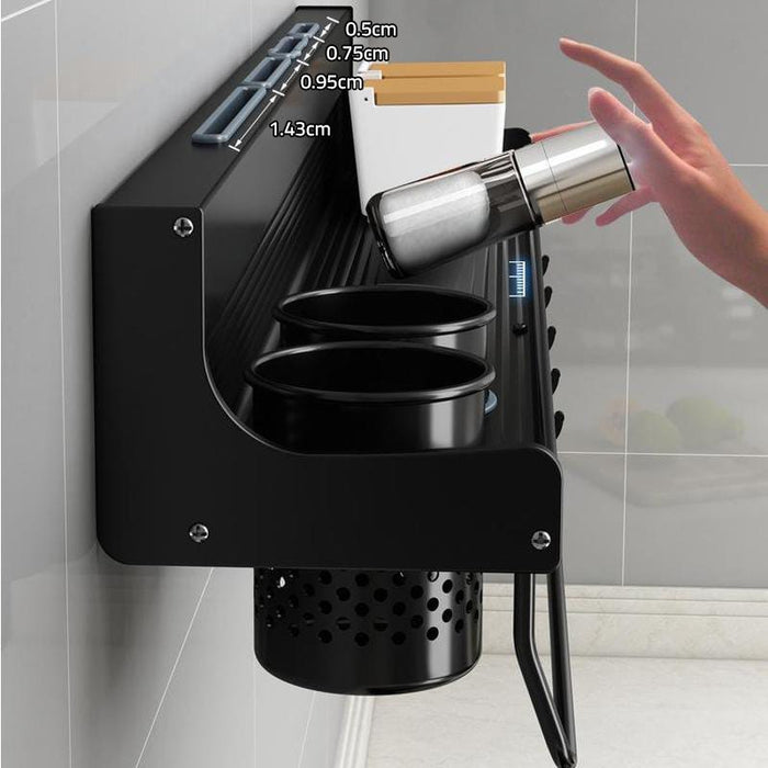 A Person is Placing Spice in to Wall- Mounted Kitchen Storage Rack.