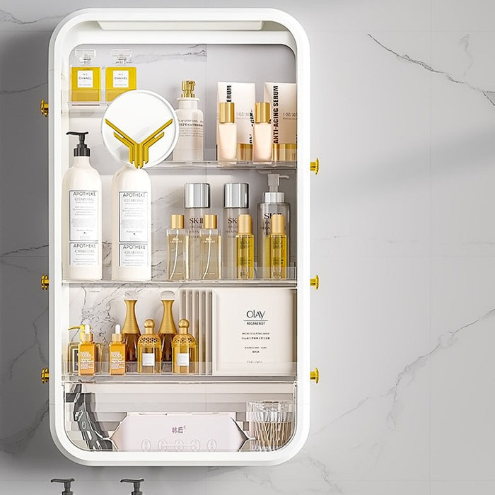 Bathroom Storage Shelf with a variety of cosmetics