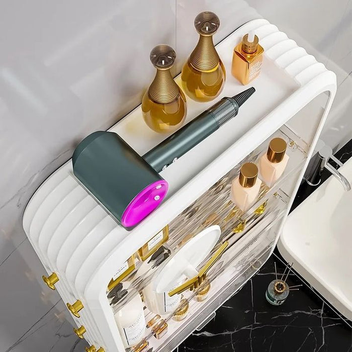 Bathroom Toiletry Storage Shelf with Constics organized