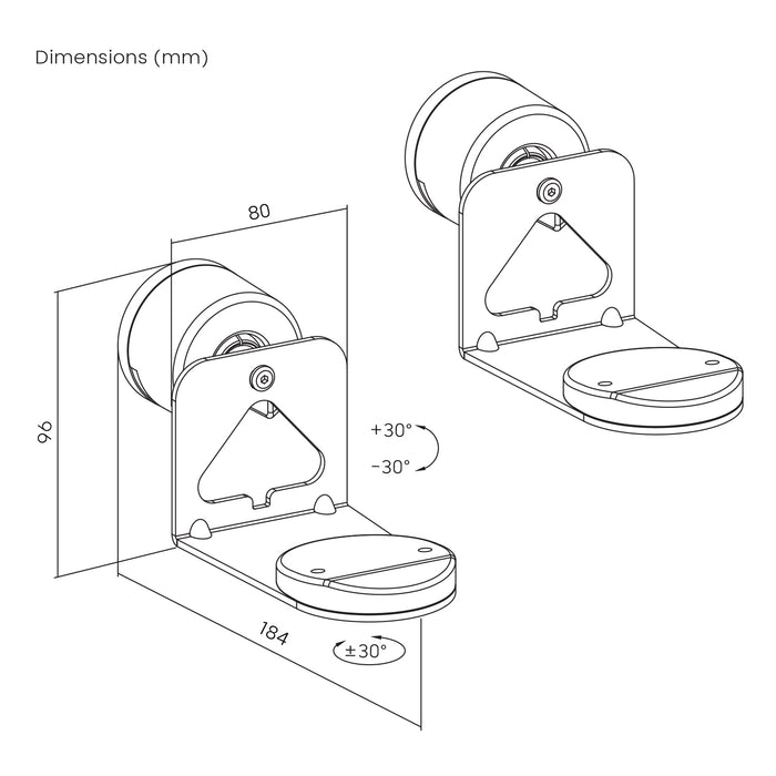 Wall mount for Sonos Maclean speaker, Sonos Era 100 & 300, MC-495 2 pieces
