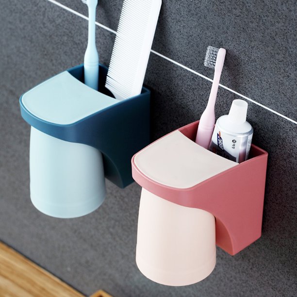 Wall Mount Magnetic Toothbrush Cup Holder