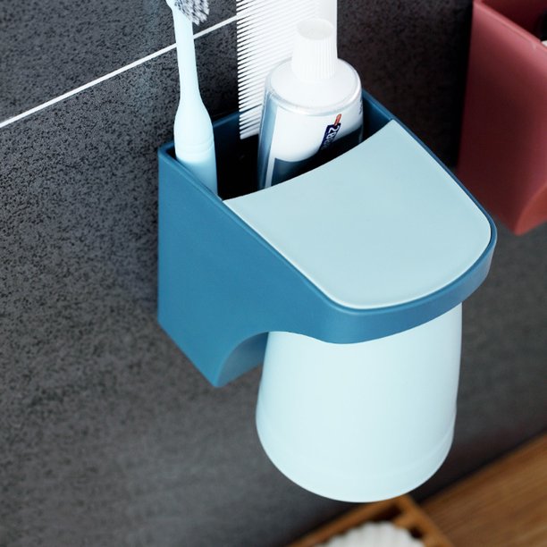 Wall Mount Magnetic Toothbrush Cup Holder