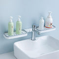 A Wall Mount Punch Free Bathroom Organizer Rack