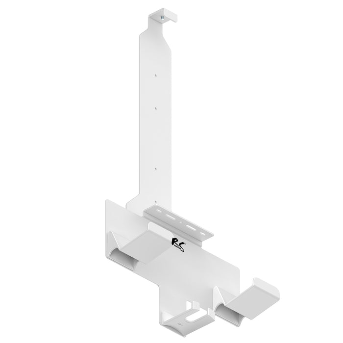 Wall mount stand white for Playstation 5 console with pad holder, 10kg max, NanoRS RS181