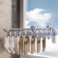 Wall Mounted Foldable Suction Cup Sock Cloth Drying Hanger Rack with Socks Hanged On it.