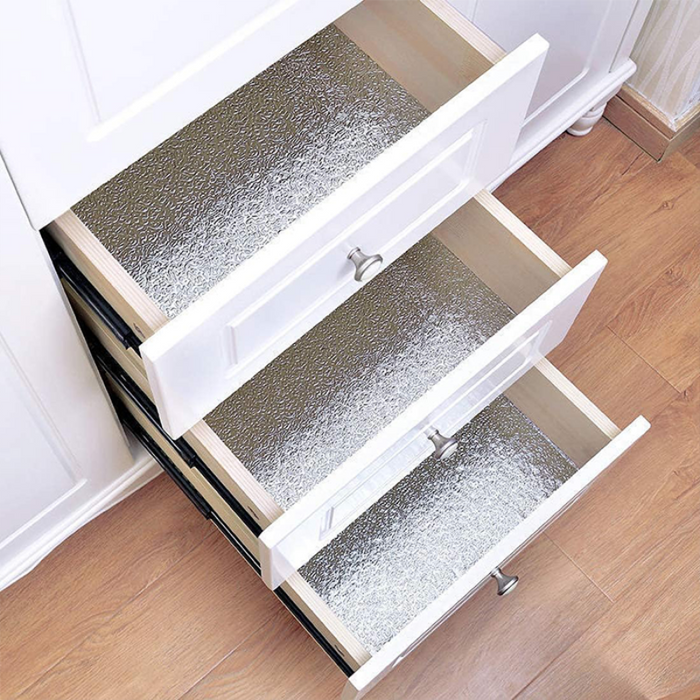Waterproof Oil Proof Aluminium Foil Sticker is used inside a Cupboard.