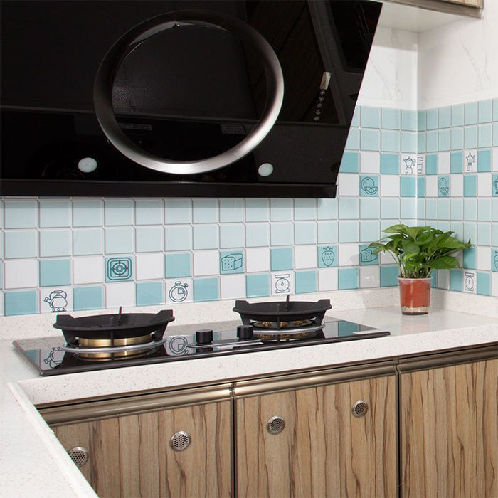 A Kitchen Wall is Placed with Waterproof Self Adhesive Oil Proof Kitchen Bathroom Wallpaper Sticker