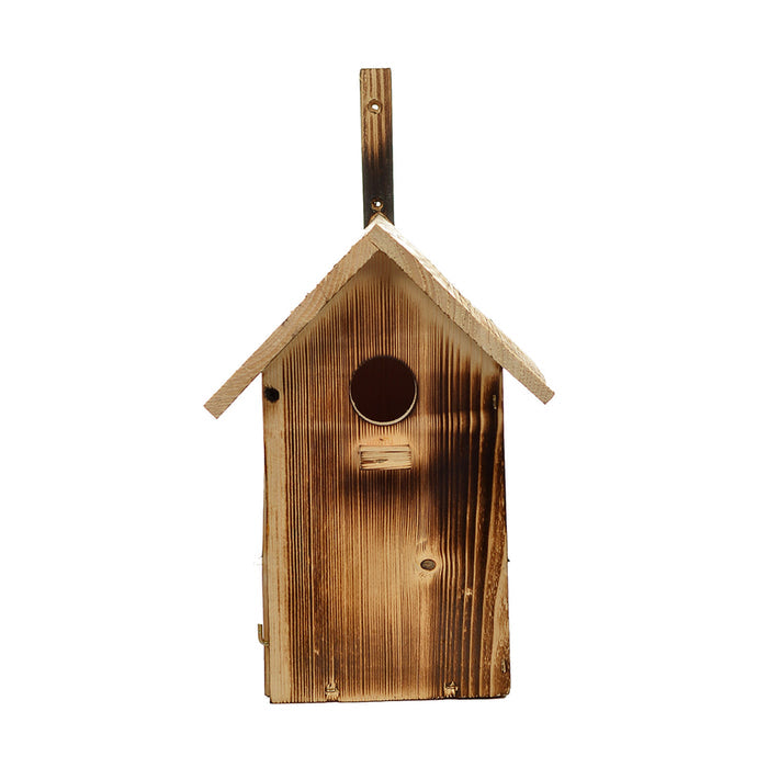 Wooden bird nesting box folded 25x33x13 cm tan wood